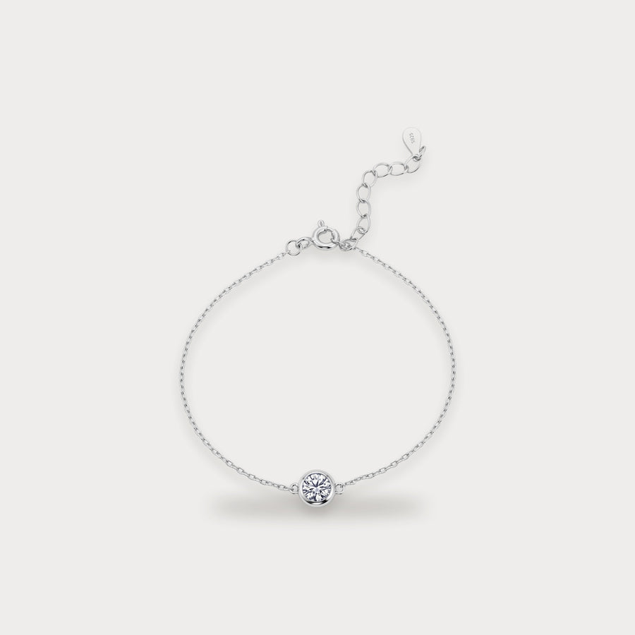 Lab Diamond Bezel Solitaire Bracelet