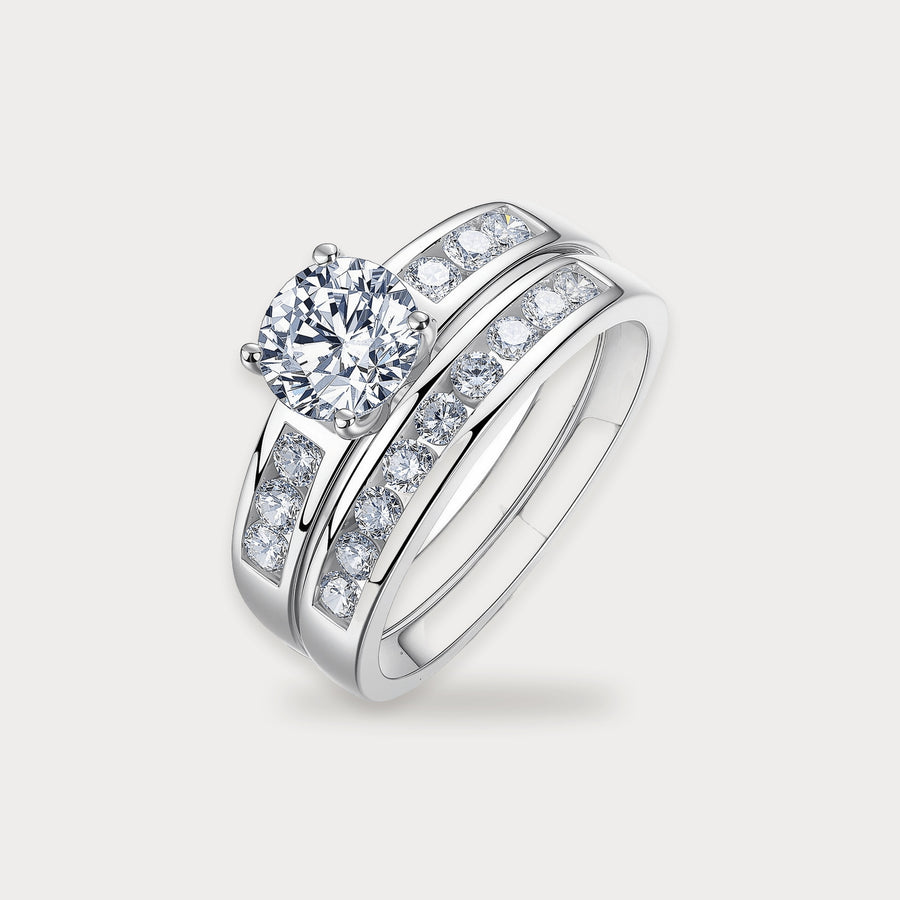 Lab Diamond Channel Bridal Set