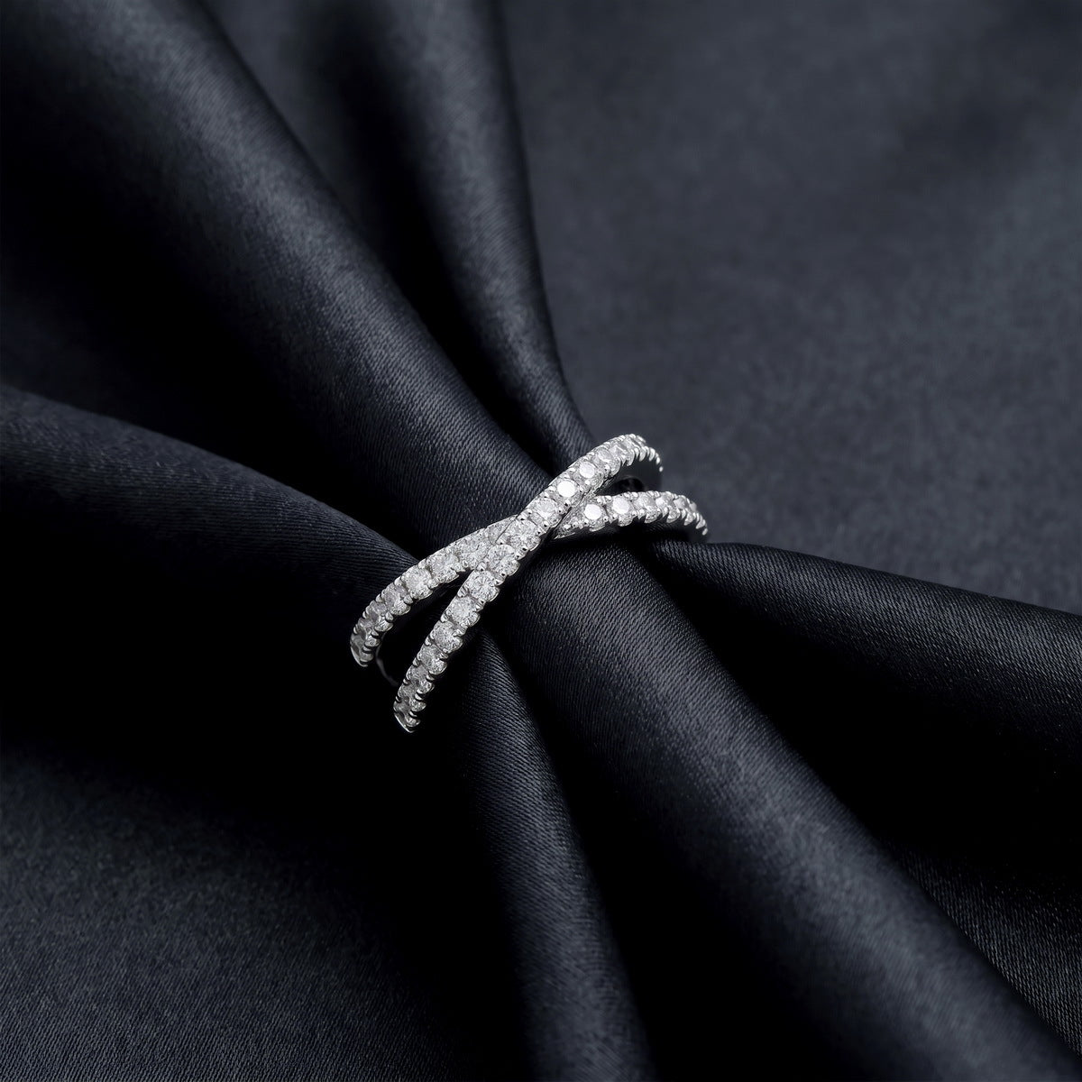 On dark satin