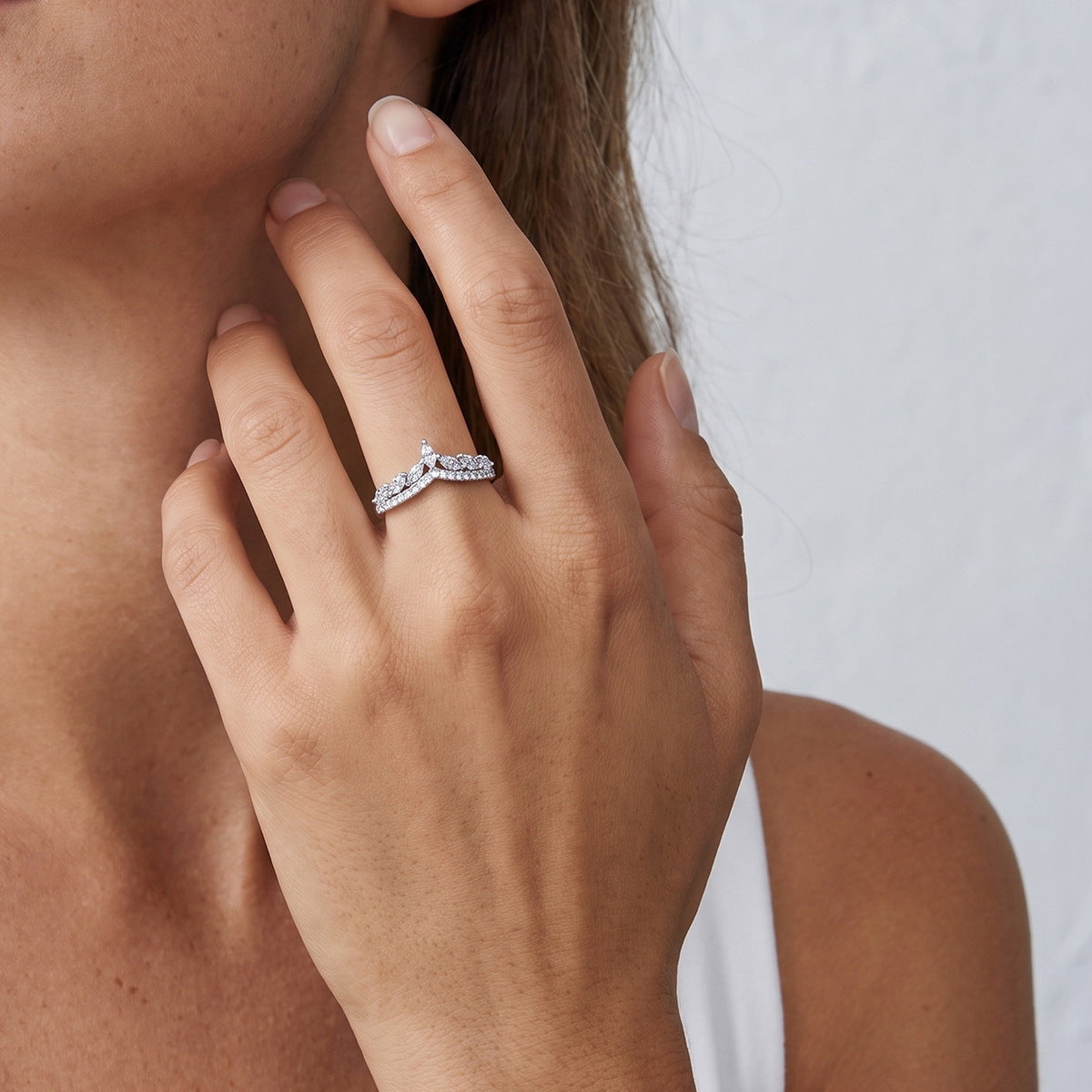 Crown ring worn on the hand