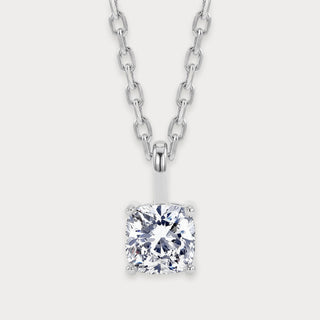 Lab Diamond Cushion Pendant Necklace