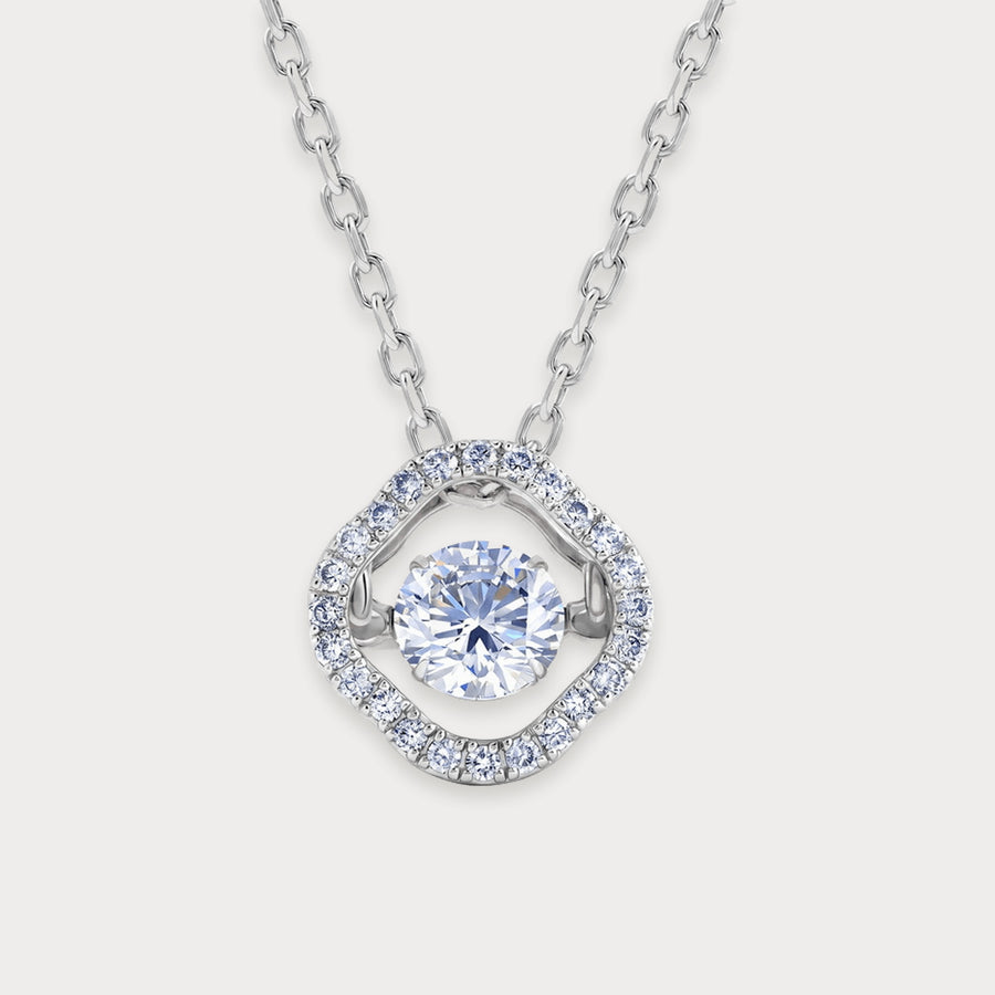 Lab Diamond Dancing Clover Necklace