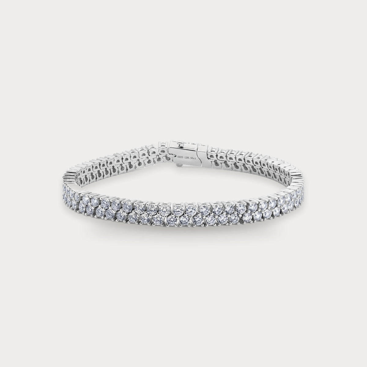 Lab Diamond Double-Row Tennis Bracelet in sterling silver