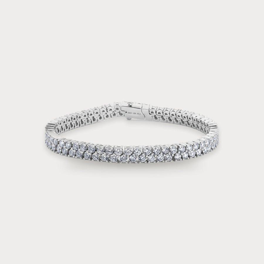 Lab Diamond Double-Row Tennis Bracelet