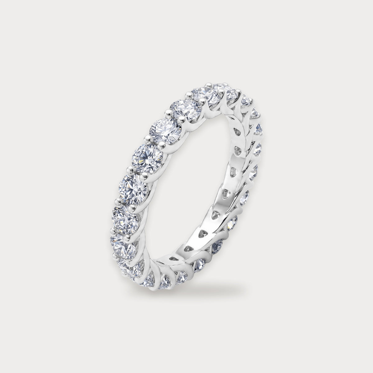 Hidden Heart Lab Diamond Eternity Ring in sterling silver