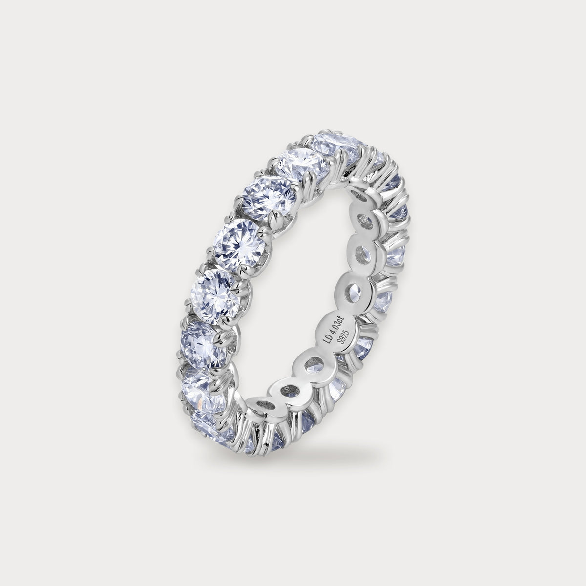 Round Brilliant Lab Diamond Eternity Ring in sterling silver