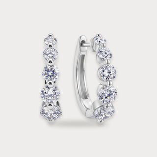 Lab Diamond Graduated Hoop Earrings