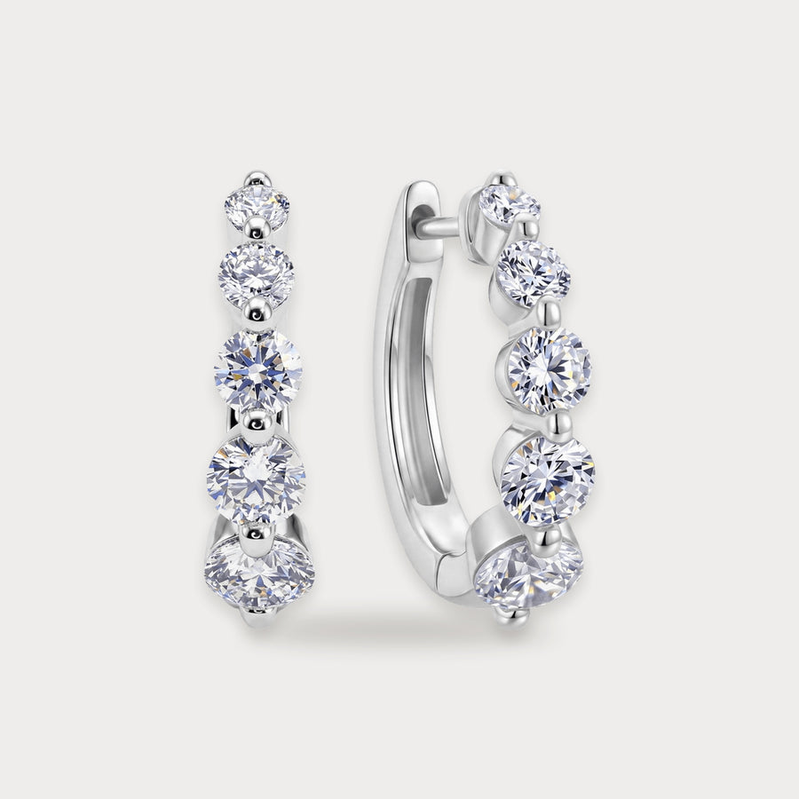 Lab Diamond Graduated Hoop Earrings