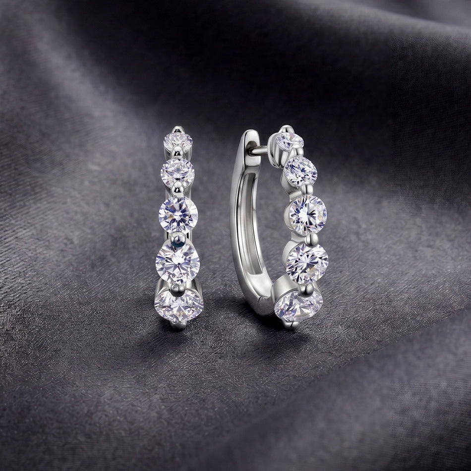 Diamond hoops on grey linen