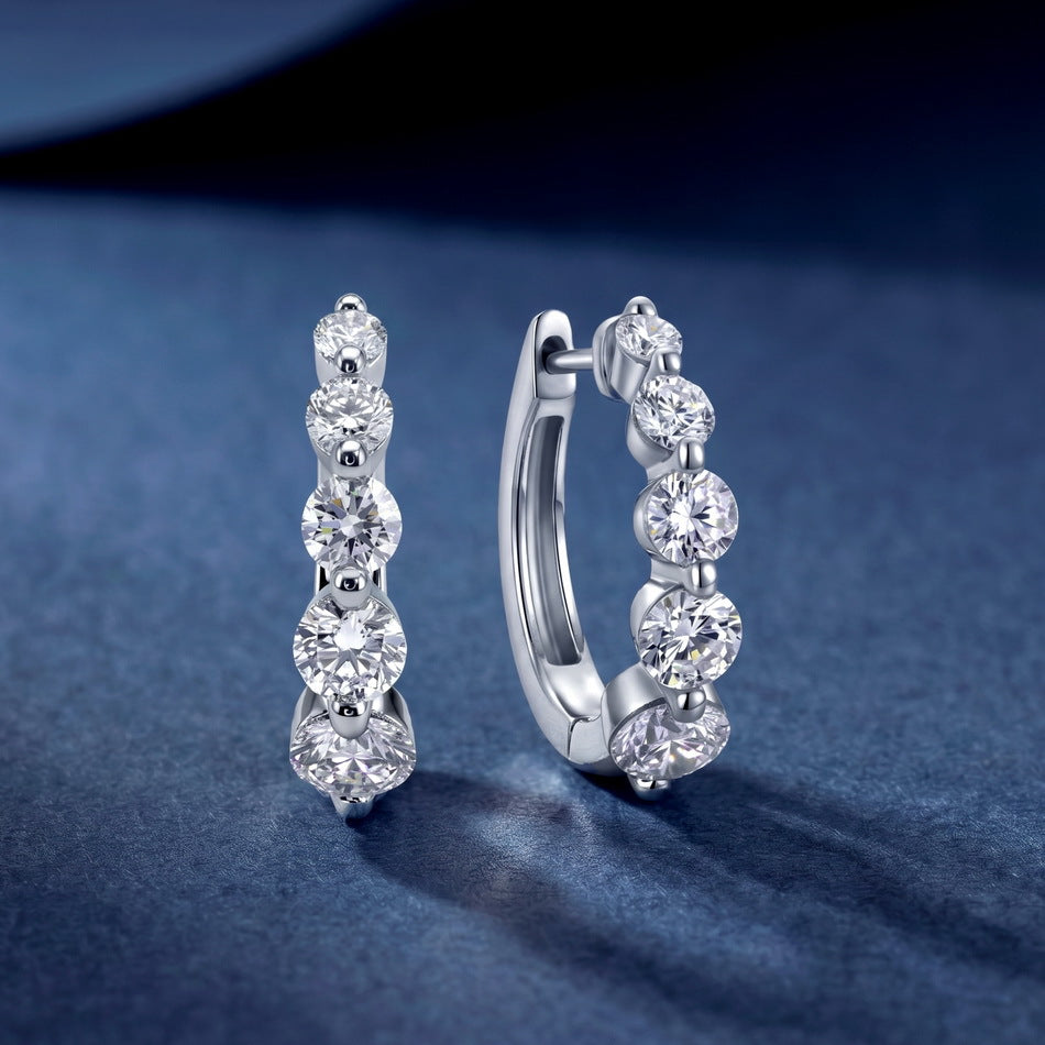 Diamond hoops on blue