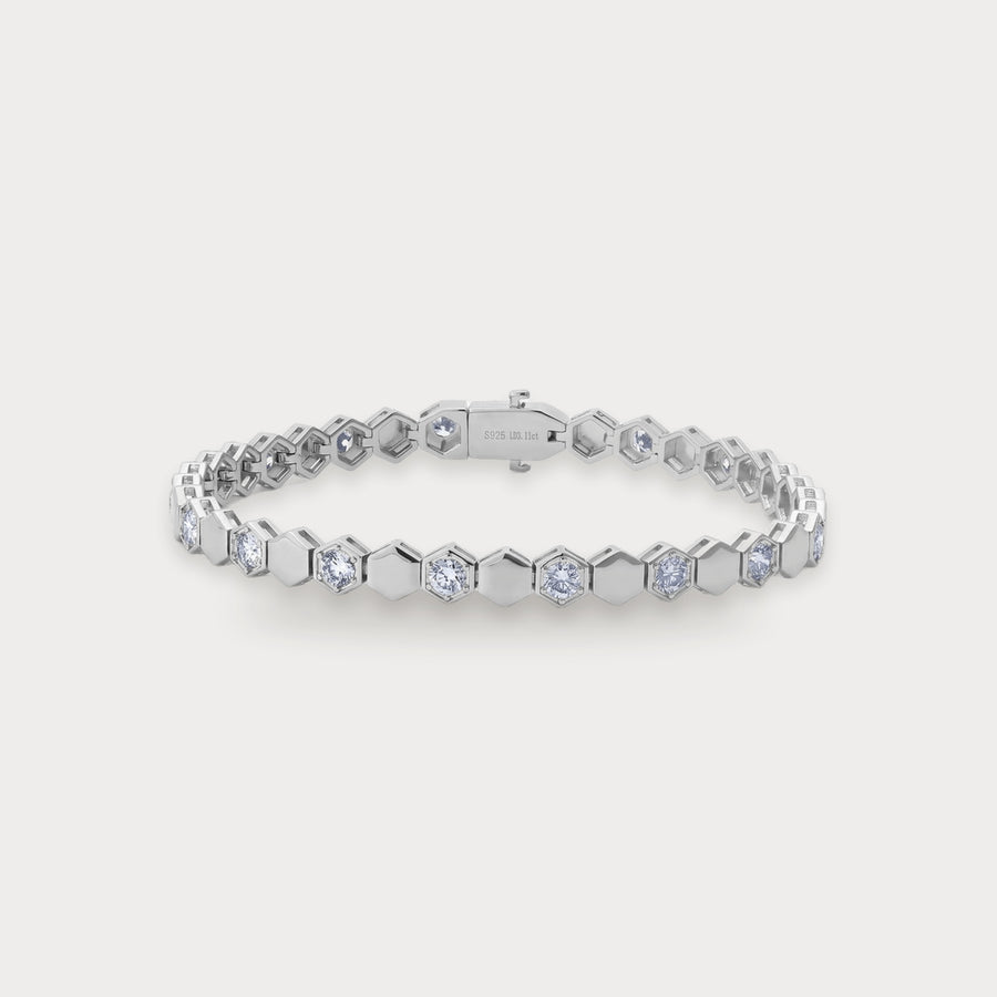 Lab Diamond Honeycomb Tennis Bracelet