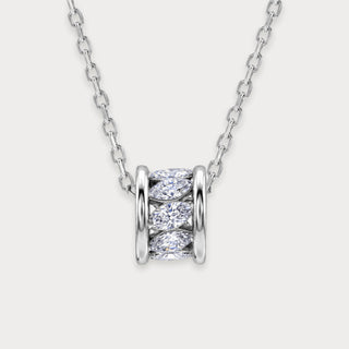 Lab Diamond Marquise Barrel Necklace