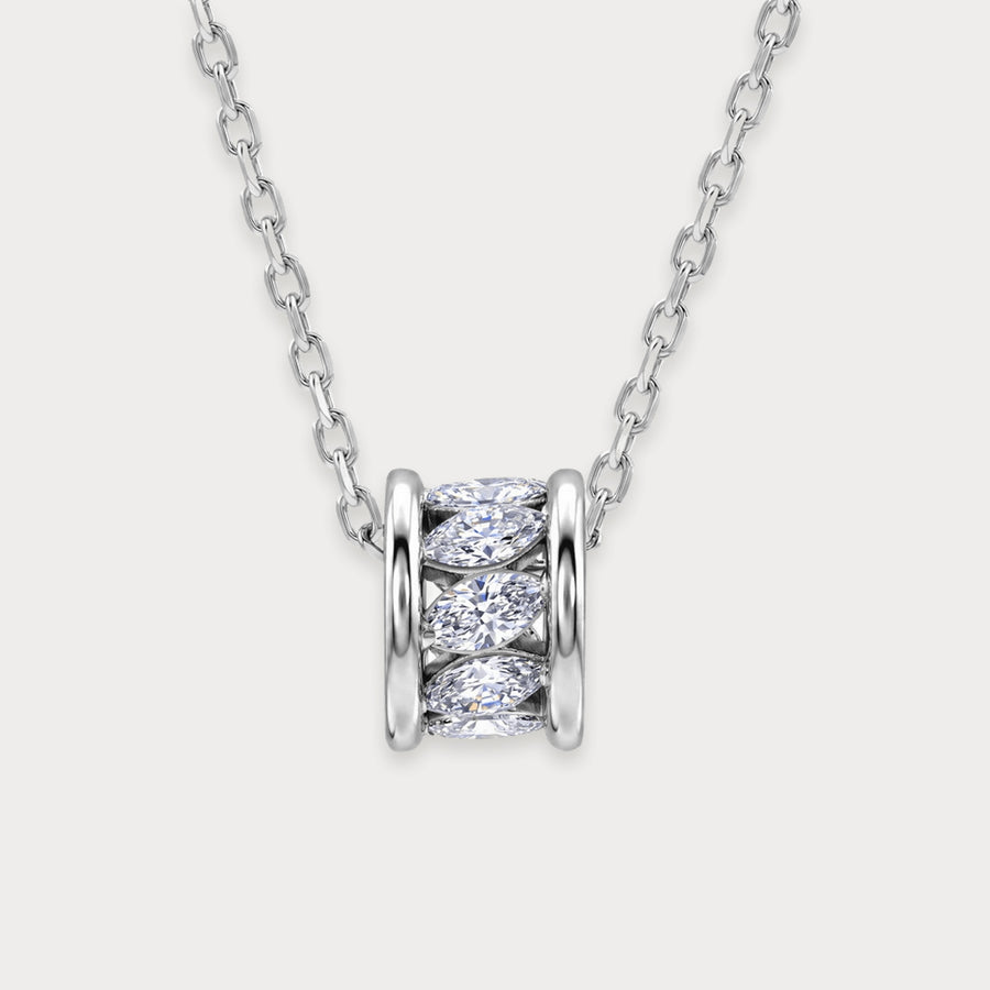 Lab Diamond Marquise Barrel Necklace