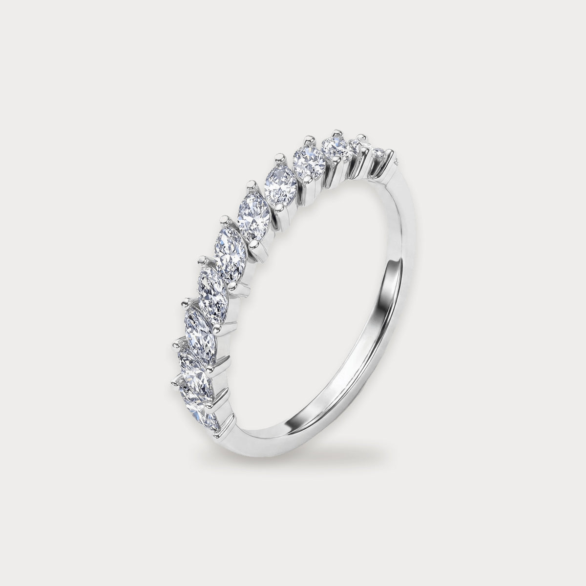 Lab Diamond Marquise Half Band in sterling silver