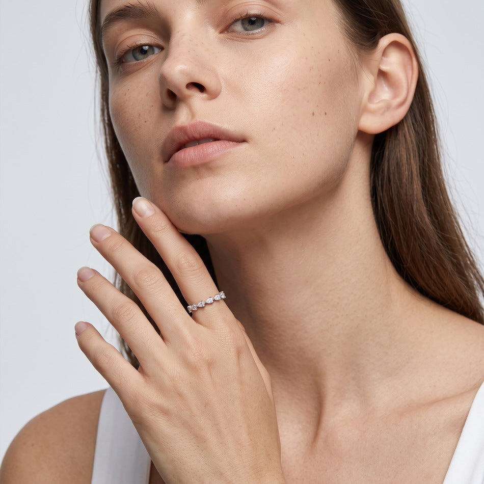 Model wearing the marquise half band