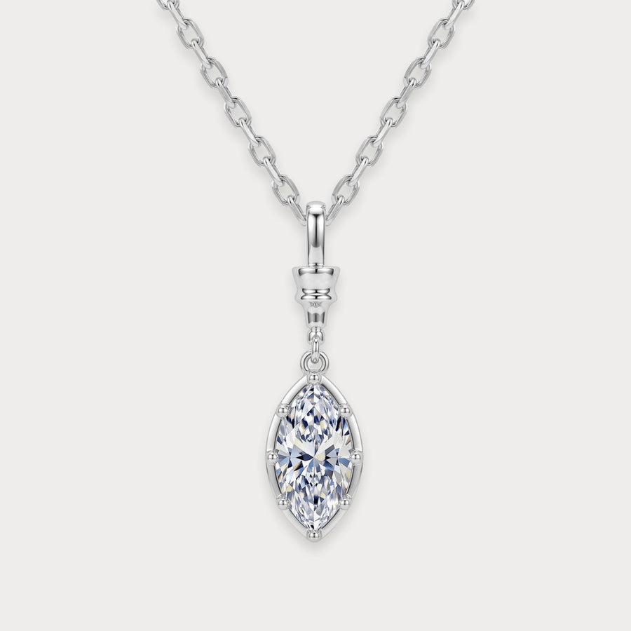 Lab Diamond Marquise Solitaire Drop Pendant