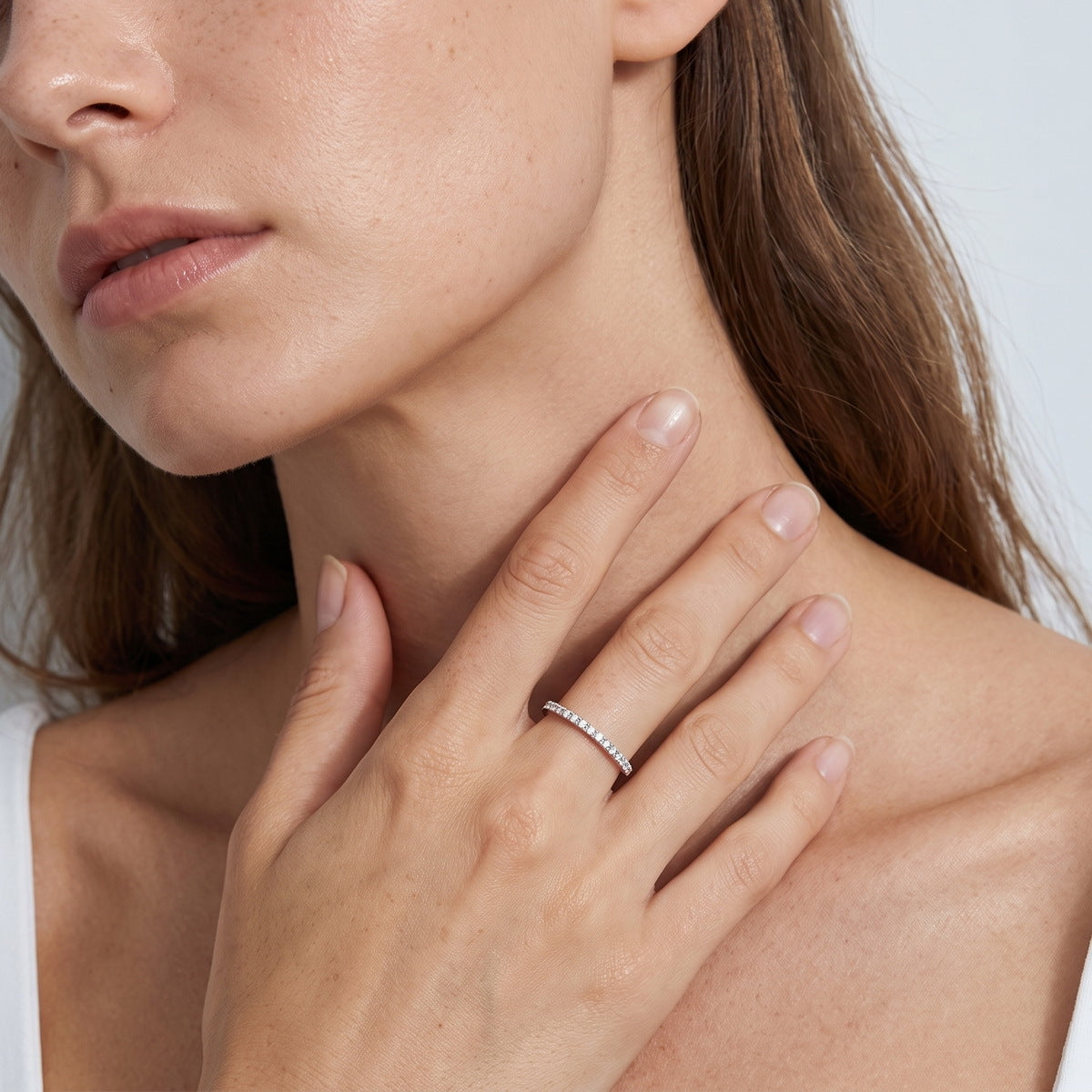 Model wearing the micro pavé band