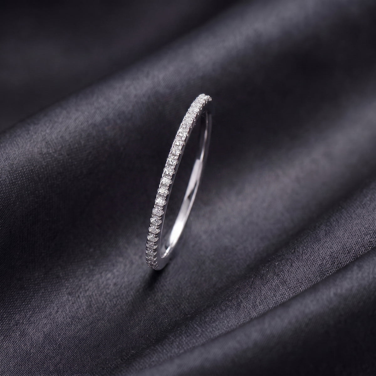 On dark satin