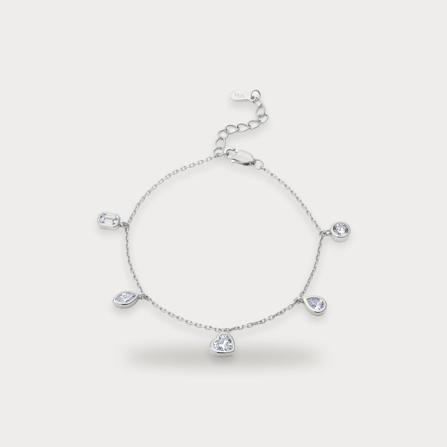 Lab Diamond Mixed-Shape Charm Bracelet