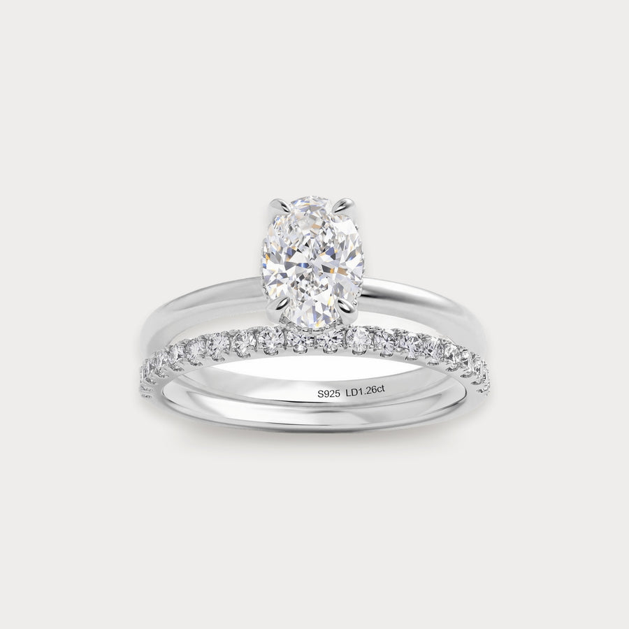 Lab Diamond Oval Bridal Set