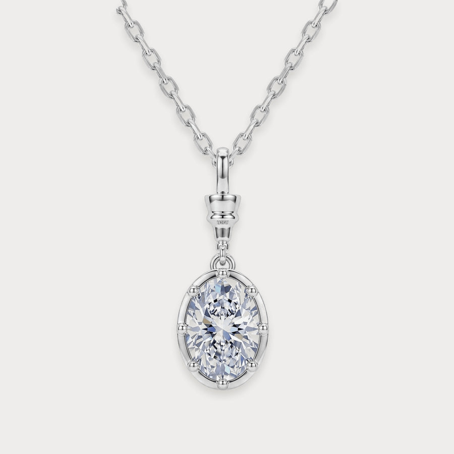 Lab Diamond Oval Drop Pendant