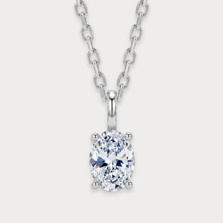 Lab Diamond Oval Pendant Necklace