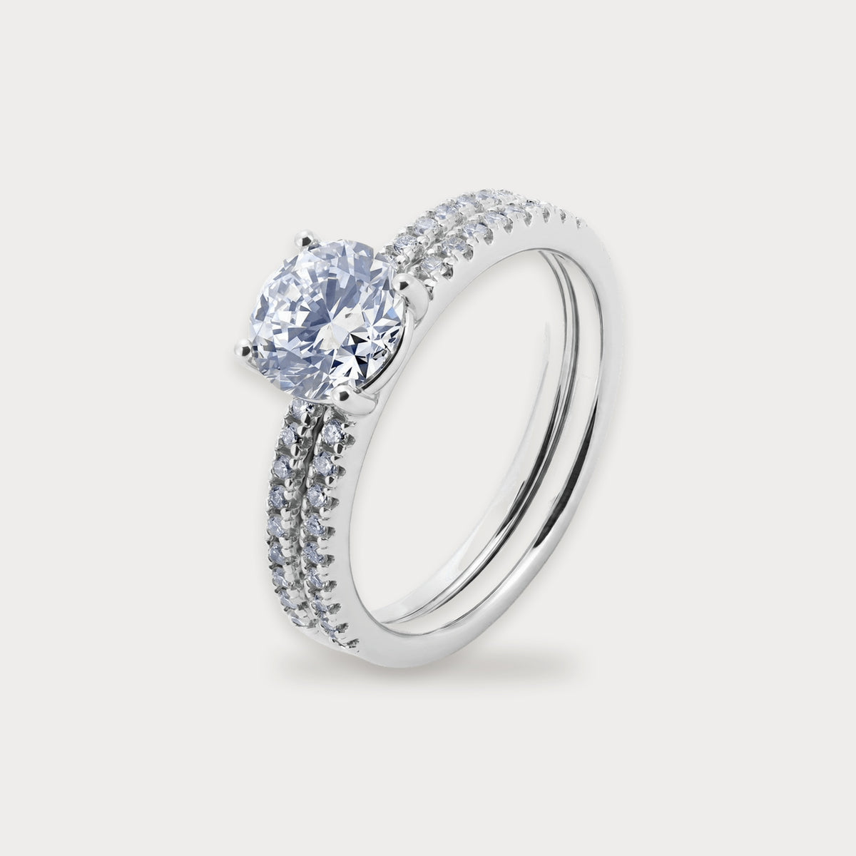 Lab Diamond Pavé Bridal Set in sterling silver