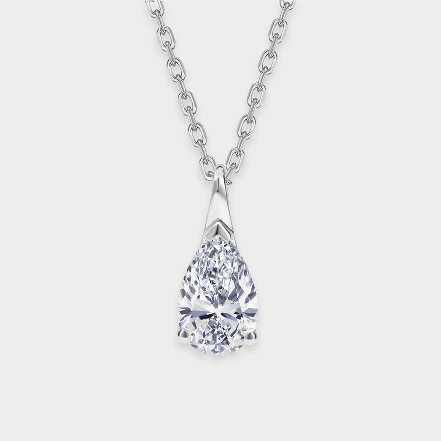 Lab Diamond Pear Pendant Necklace