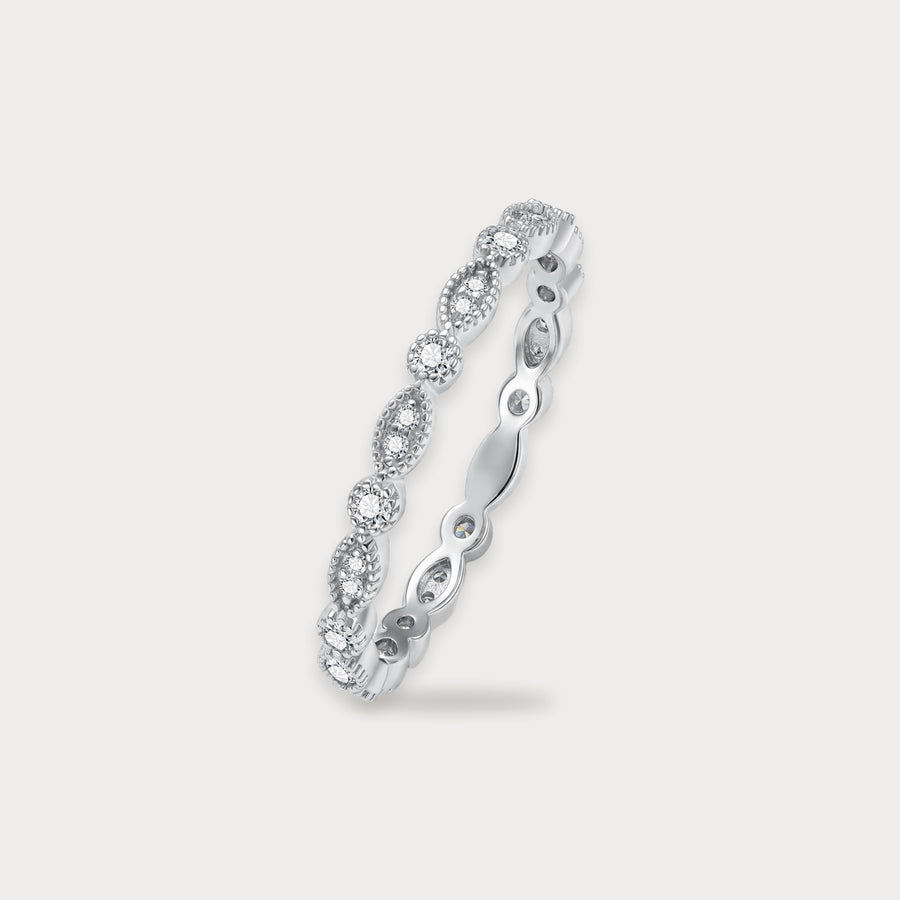 Lab Diamond Vintage Milgrain Band