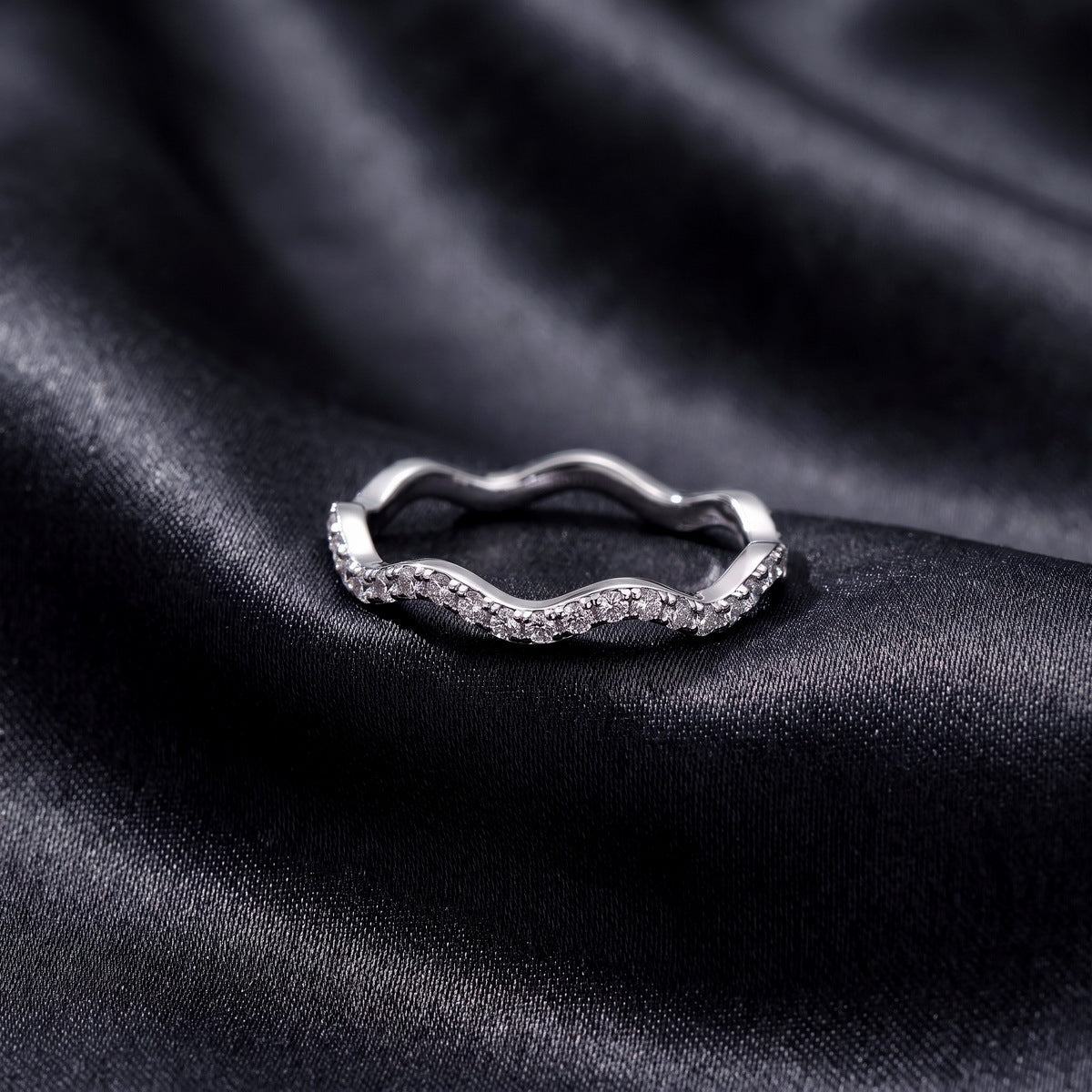On dark satin