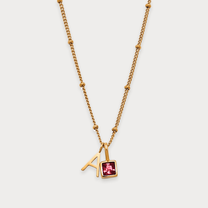 Letter Birthstone Necklace