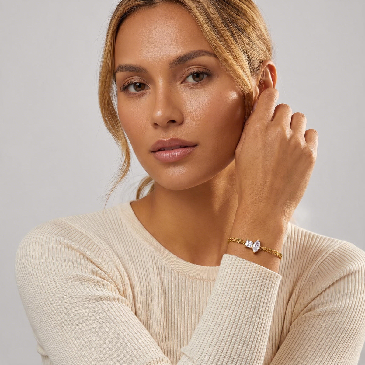 Marquise Birthstone Bracelet worn by a model