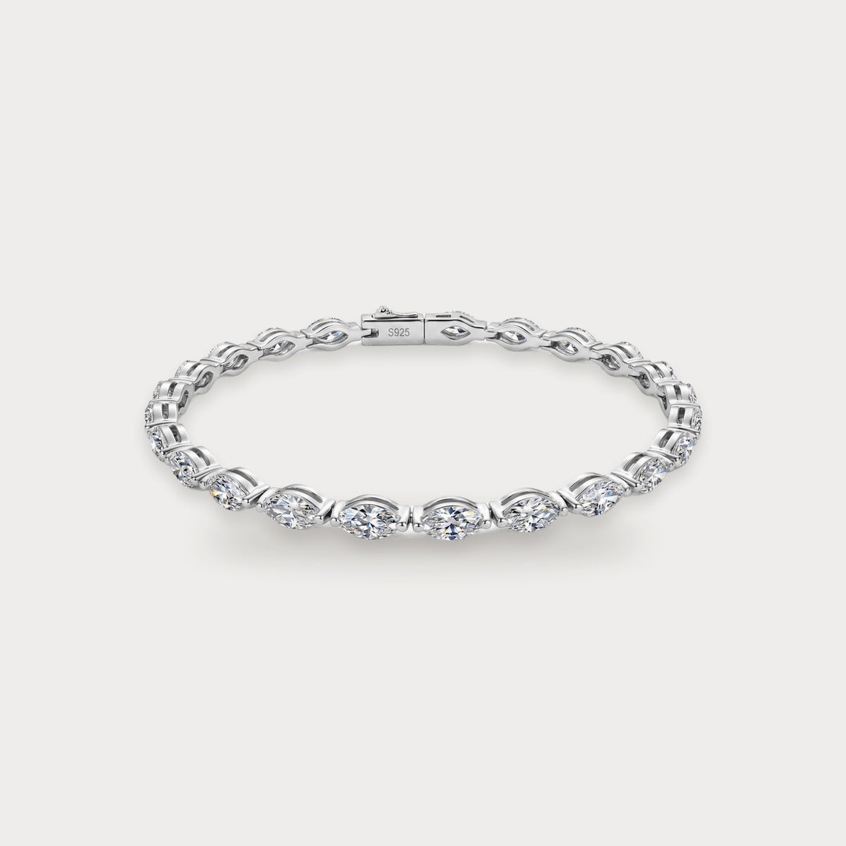 Moissanite Marquise Tennis Bracelet in sterling silver