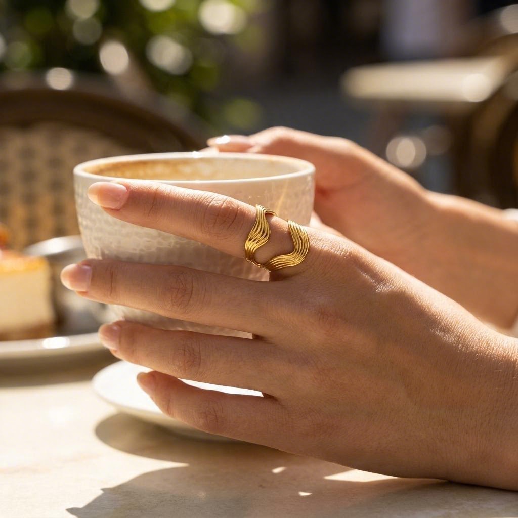Ribbed Ripple Ring lifestyle photo