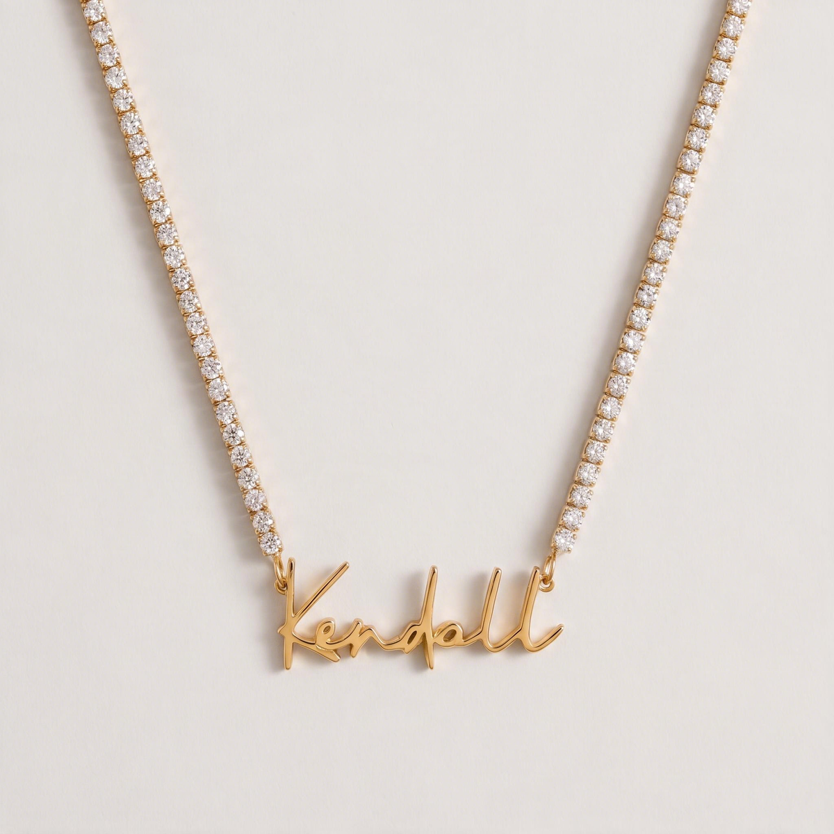 Tennis Name Necklace in gold