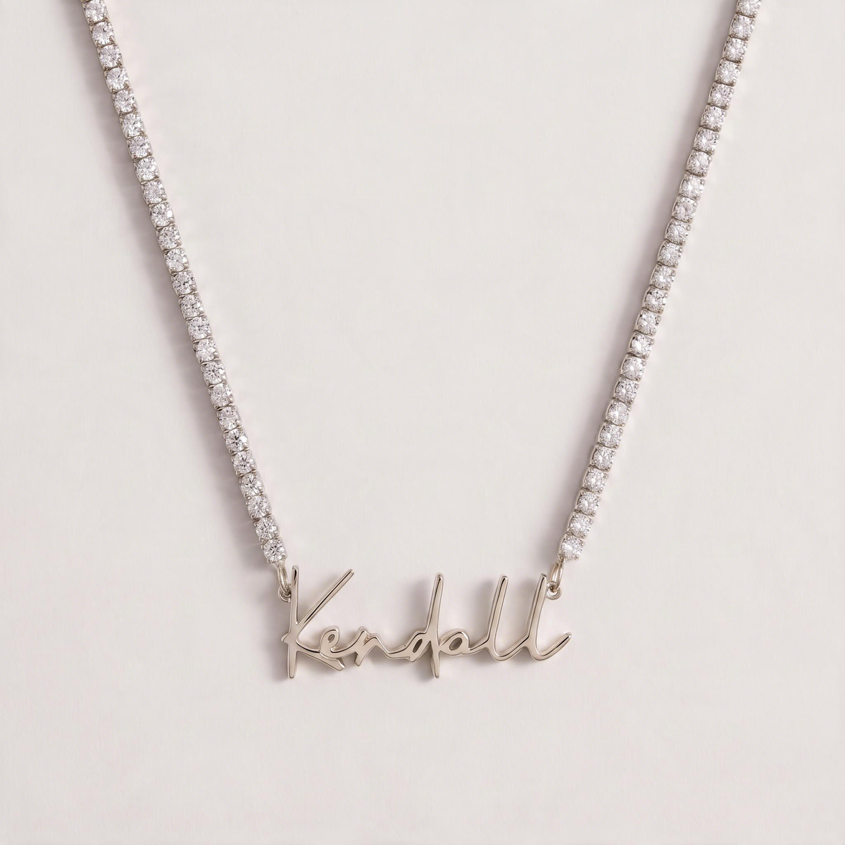 Tennis Name Necklace in silver