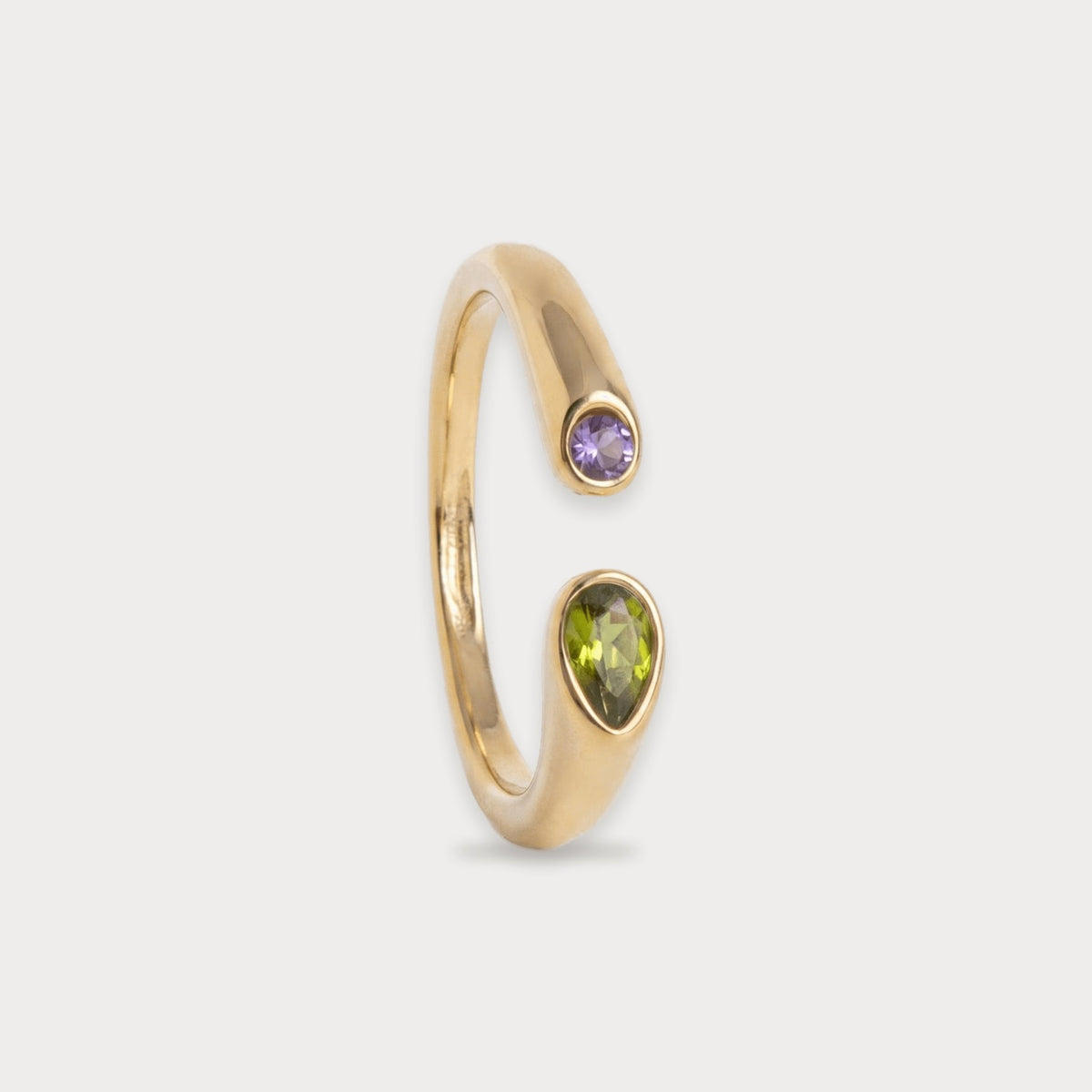 Twin Birthstone Ring in gold
